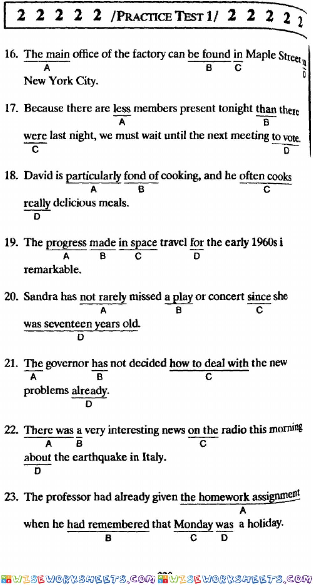 worksheet