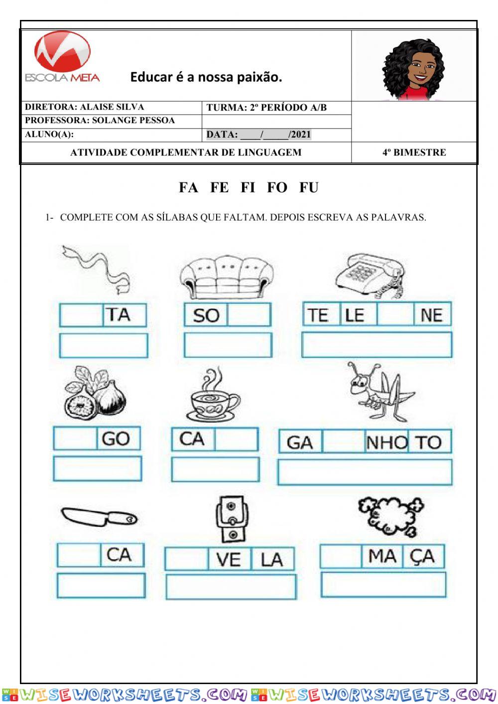 Atividade de linguagem