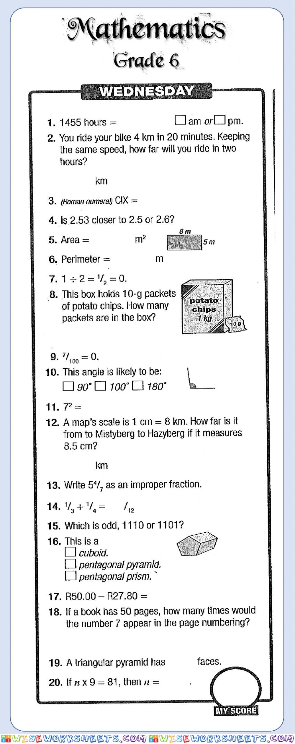 Week 16 - Thursday - Mental Math 6