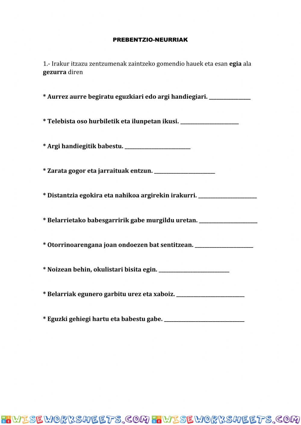 worksheet