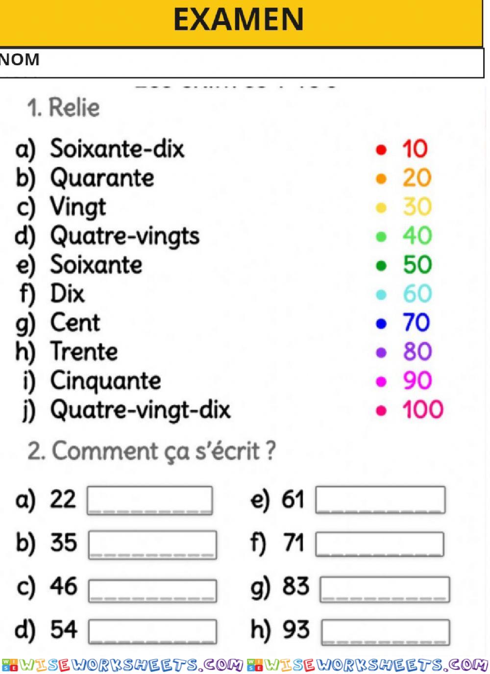 Examen secundaria