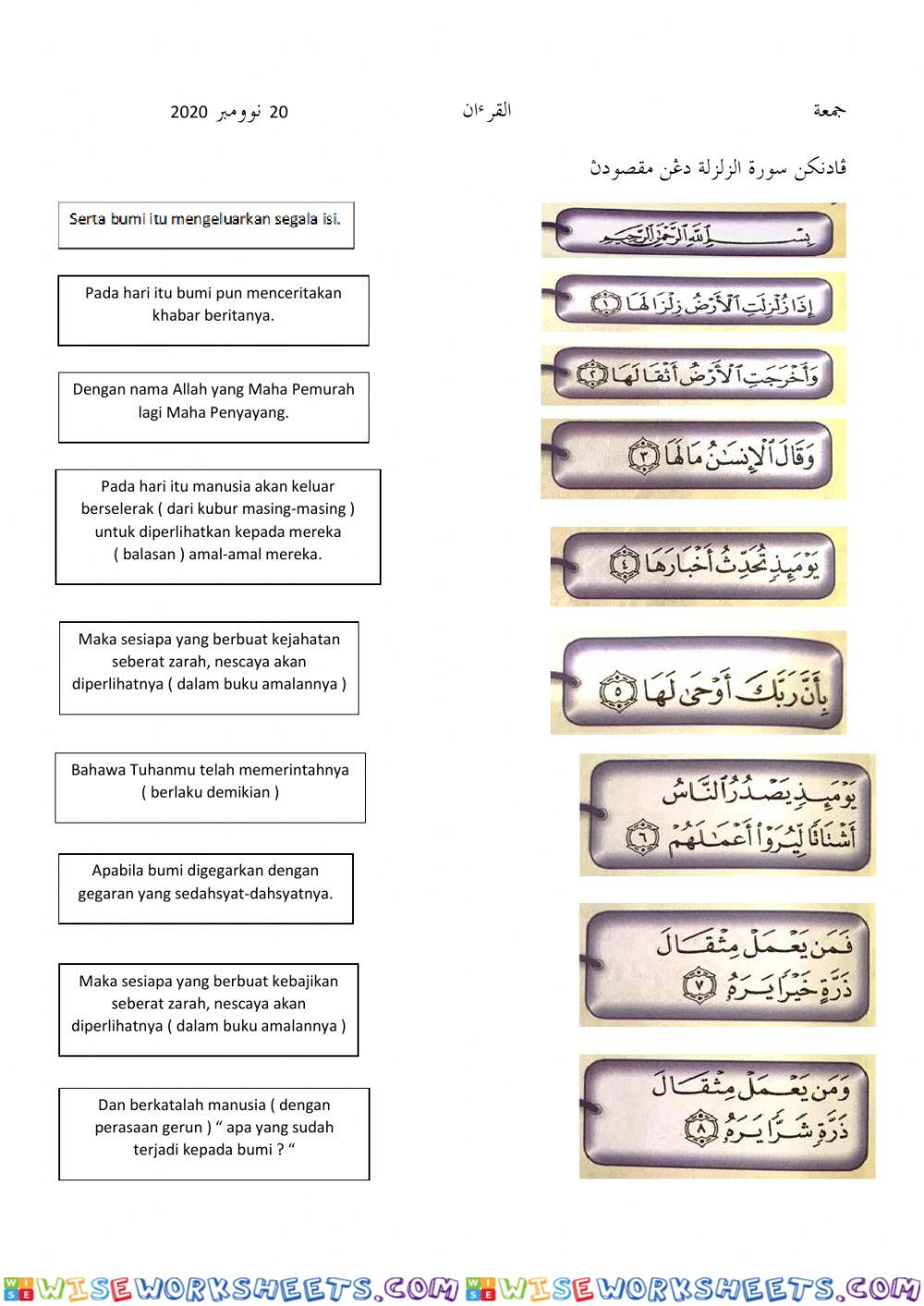 Kefahaman surah al-zalzalah