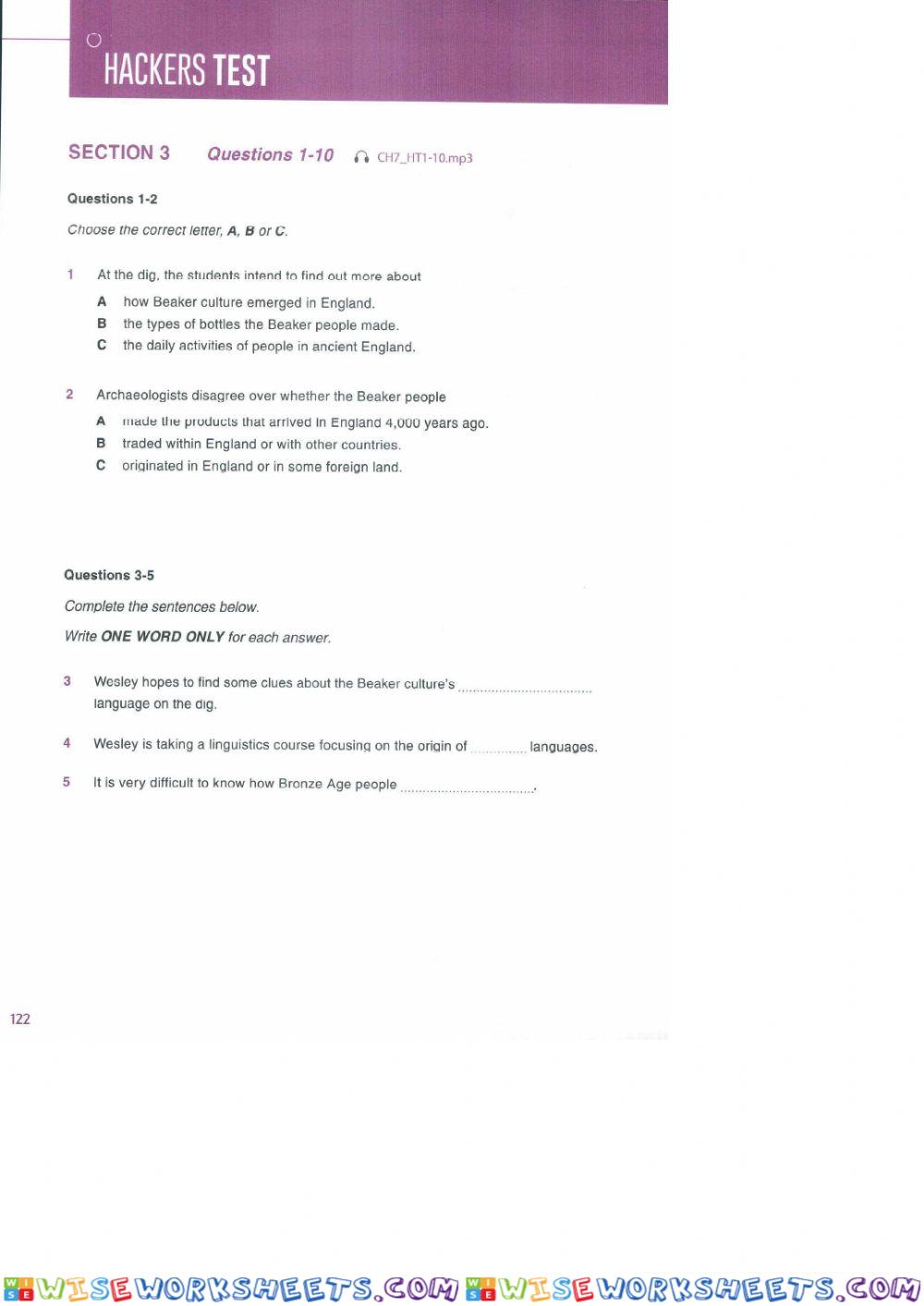 HACKERS IELTS LISTENING - Practice test 7