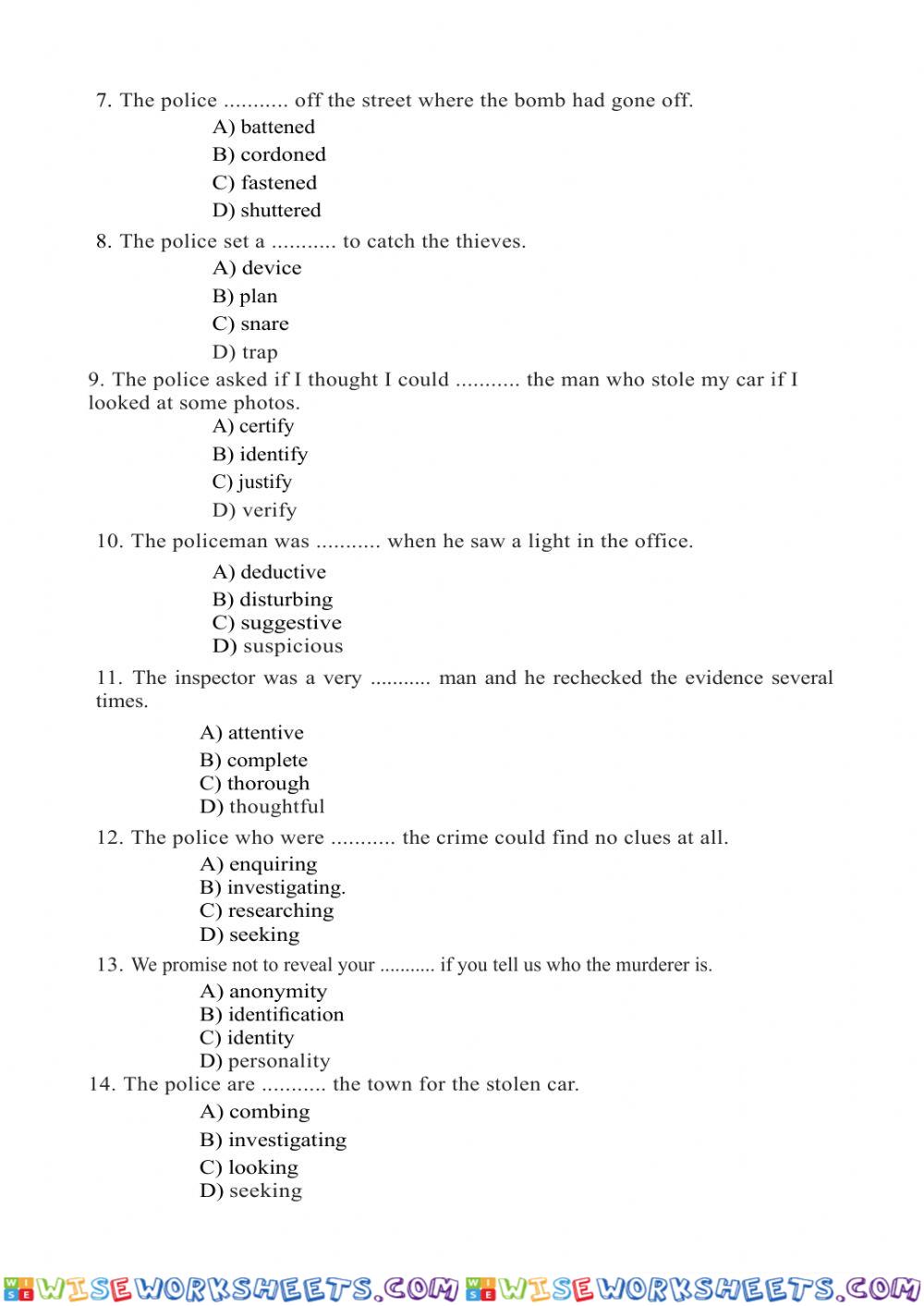 worksheet