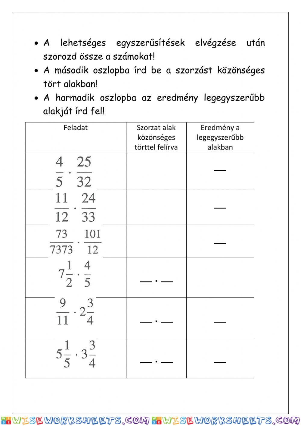 worksheet