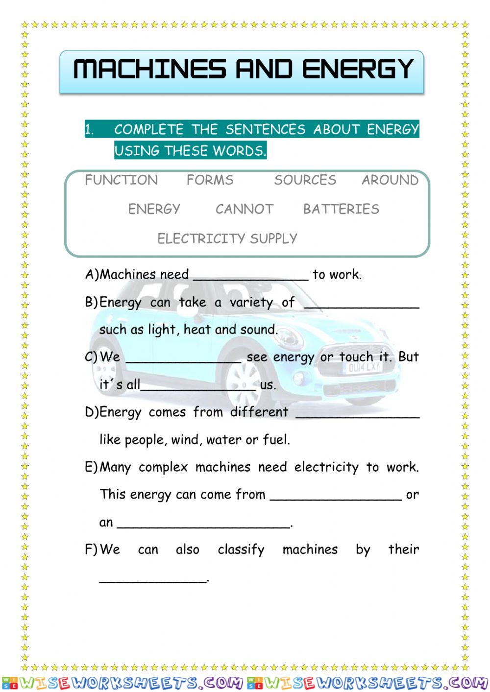 Machines and energy