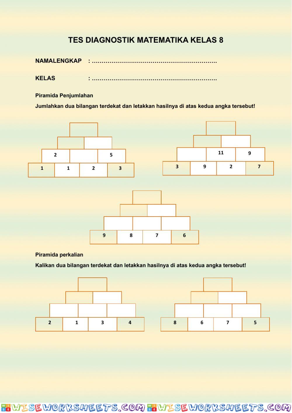 Tes diagnostik matematika kelas 8