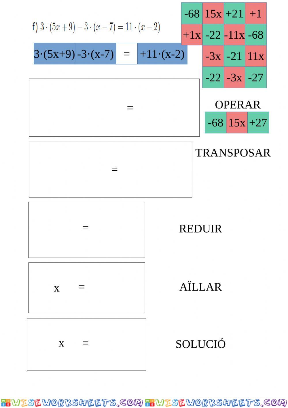 Equacions amb parèntesi