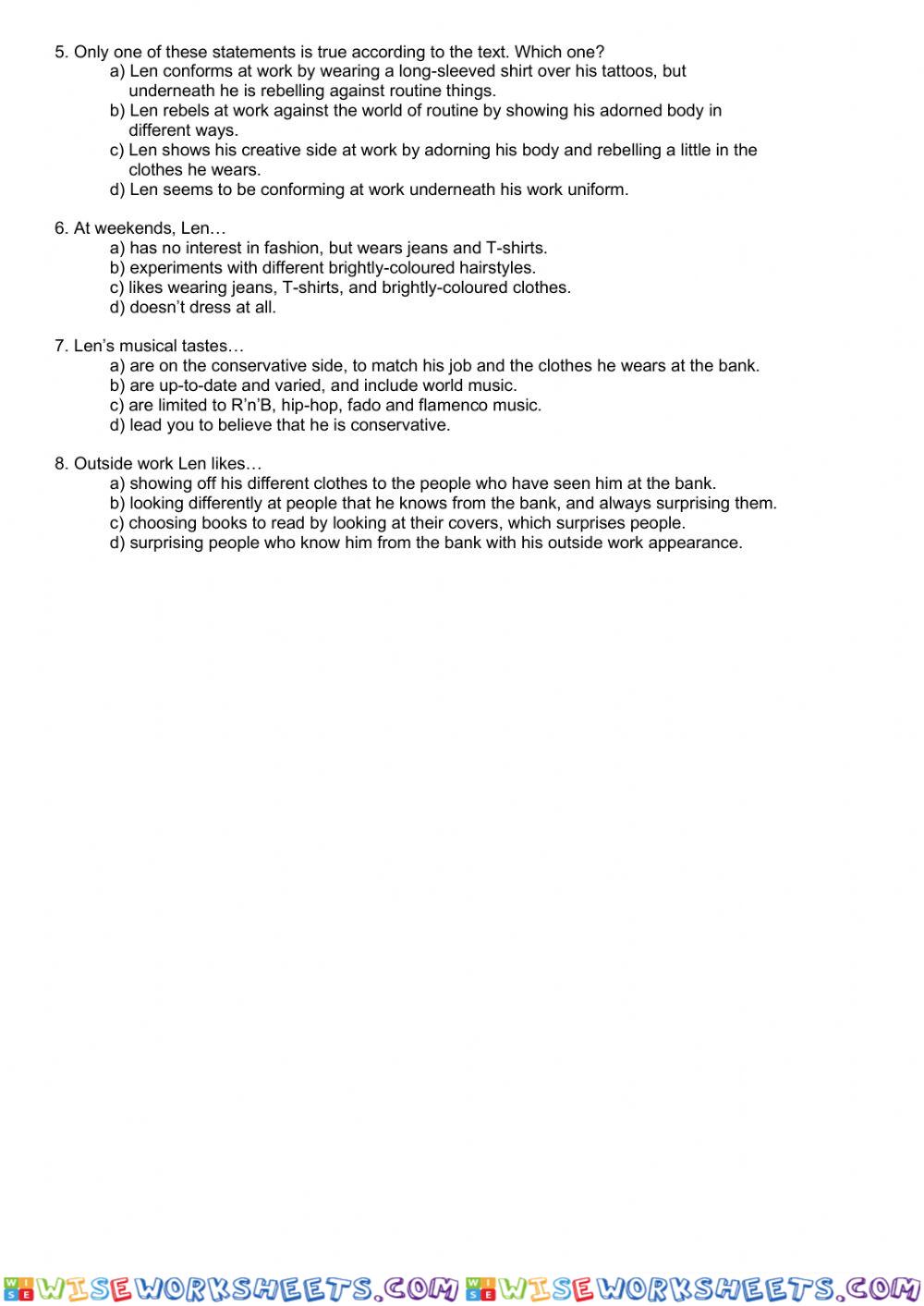 worksheet