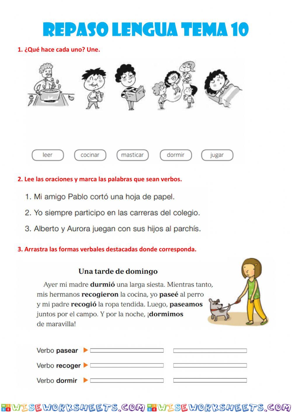 Repaso lengua tema 10