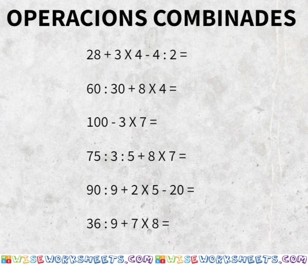 Operacions combinades