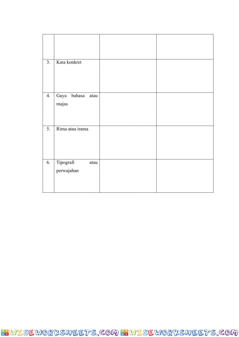 worksheet