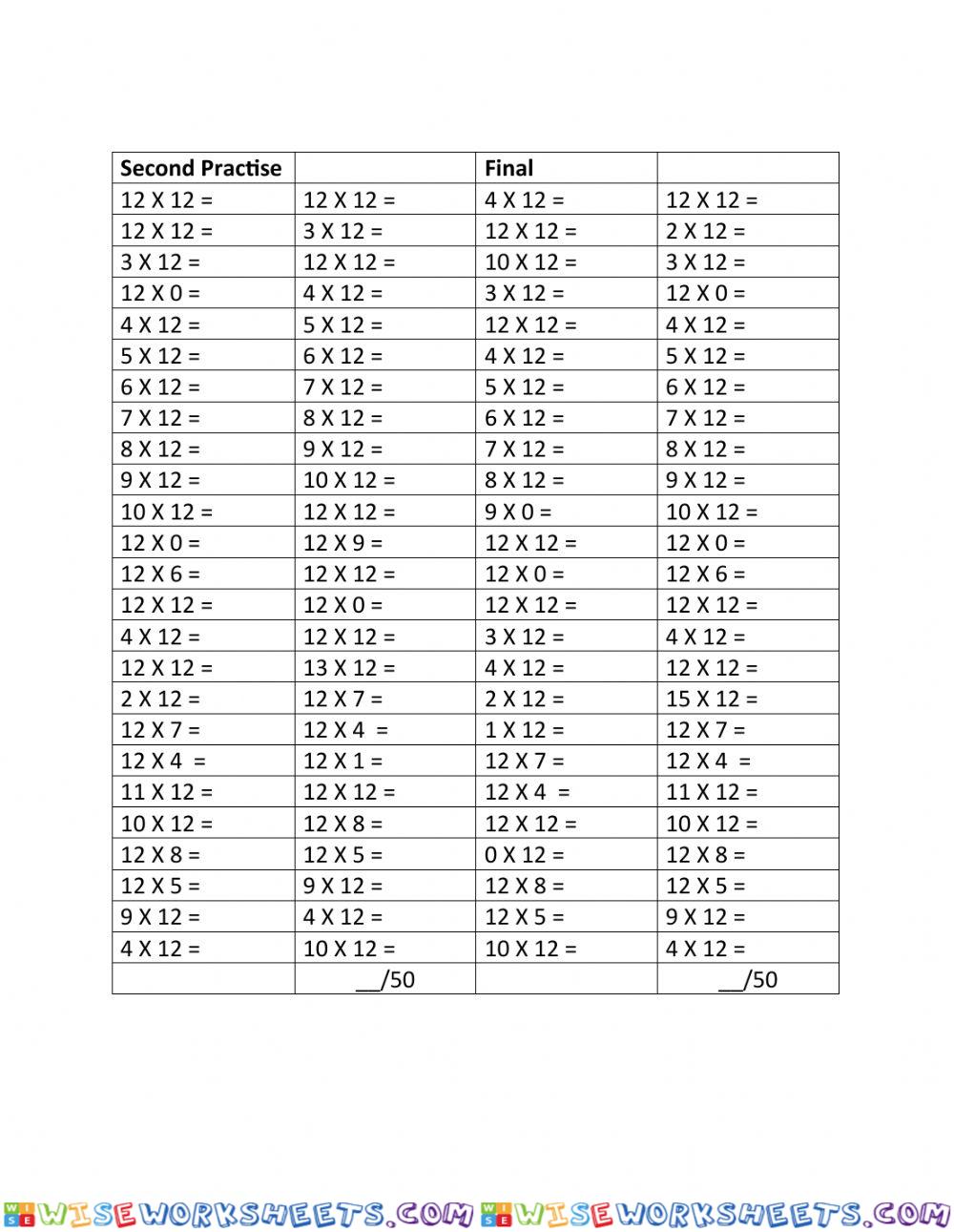 worksheet