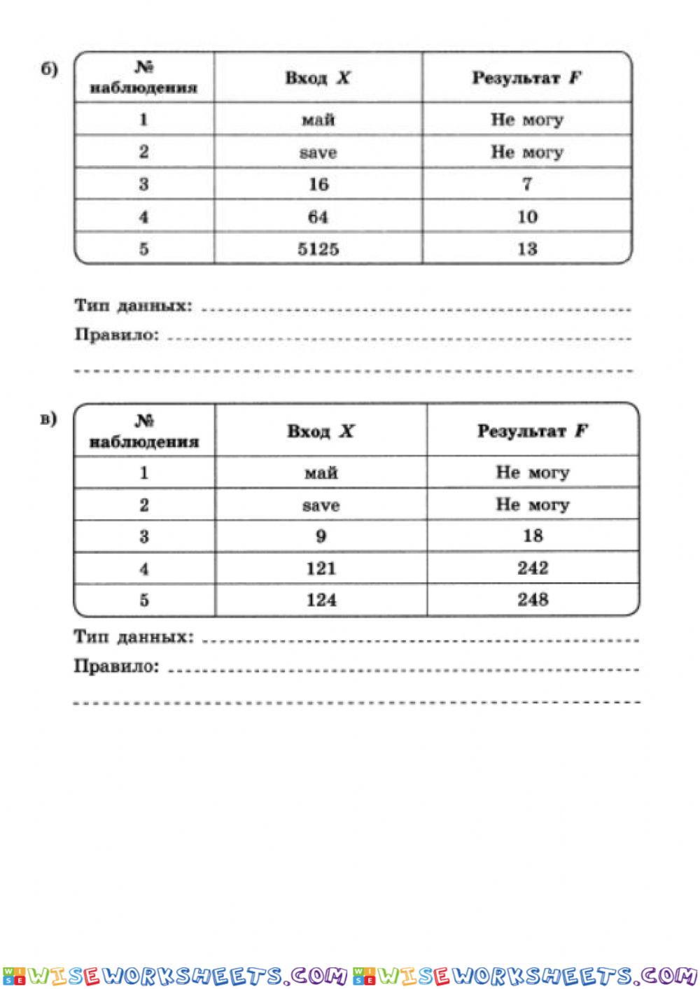 worksheet