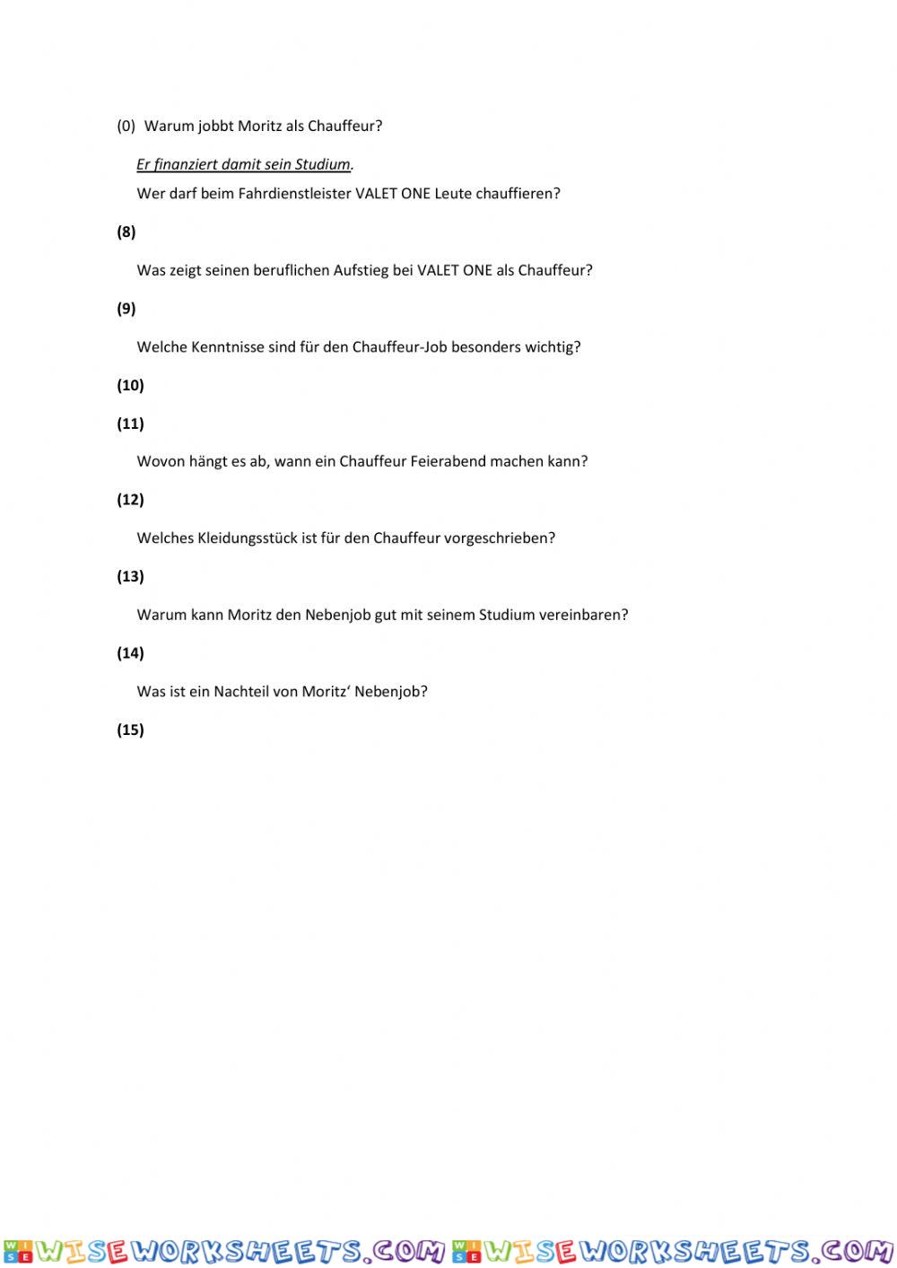 worksheet