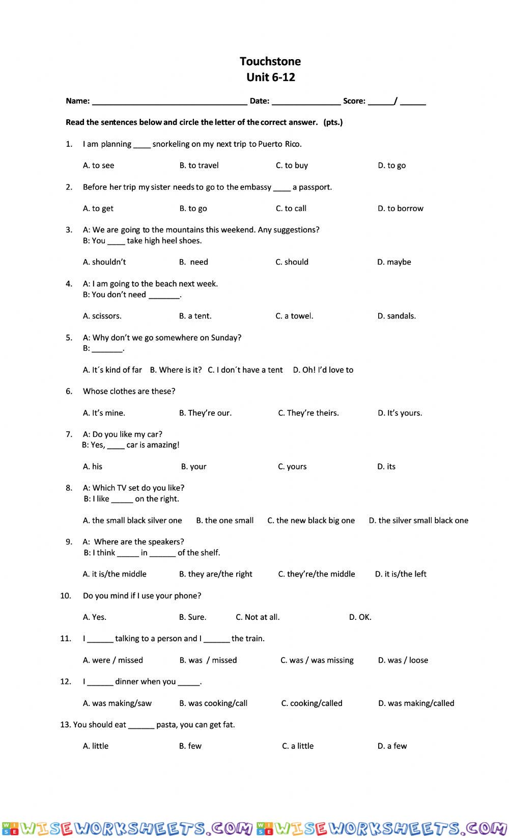 Touchstone 2 6-12