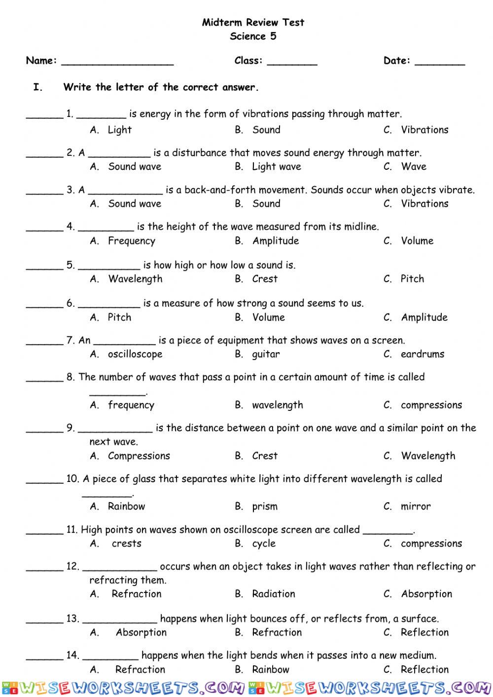 Sci F5 midterm test 2
