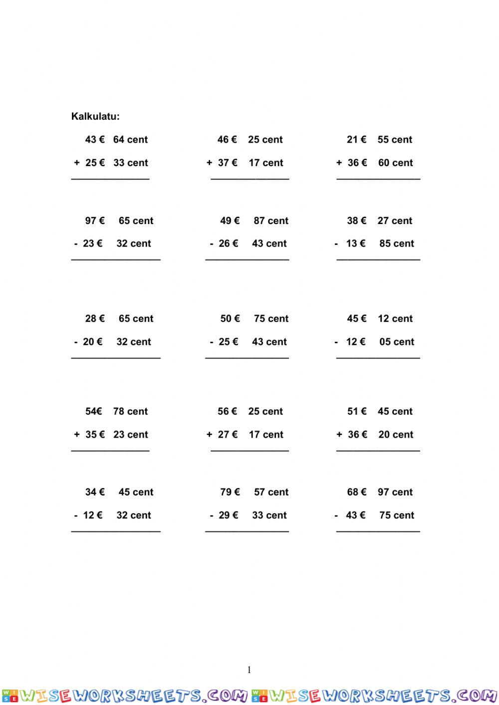 worksheet