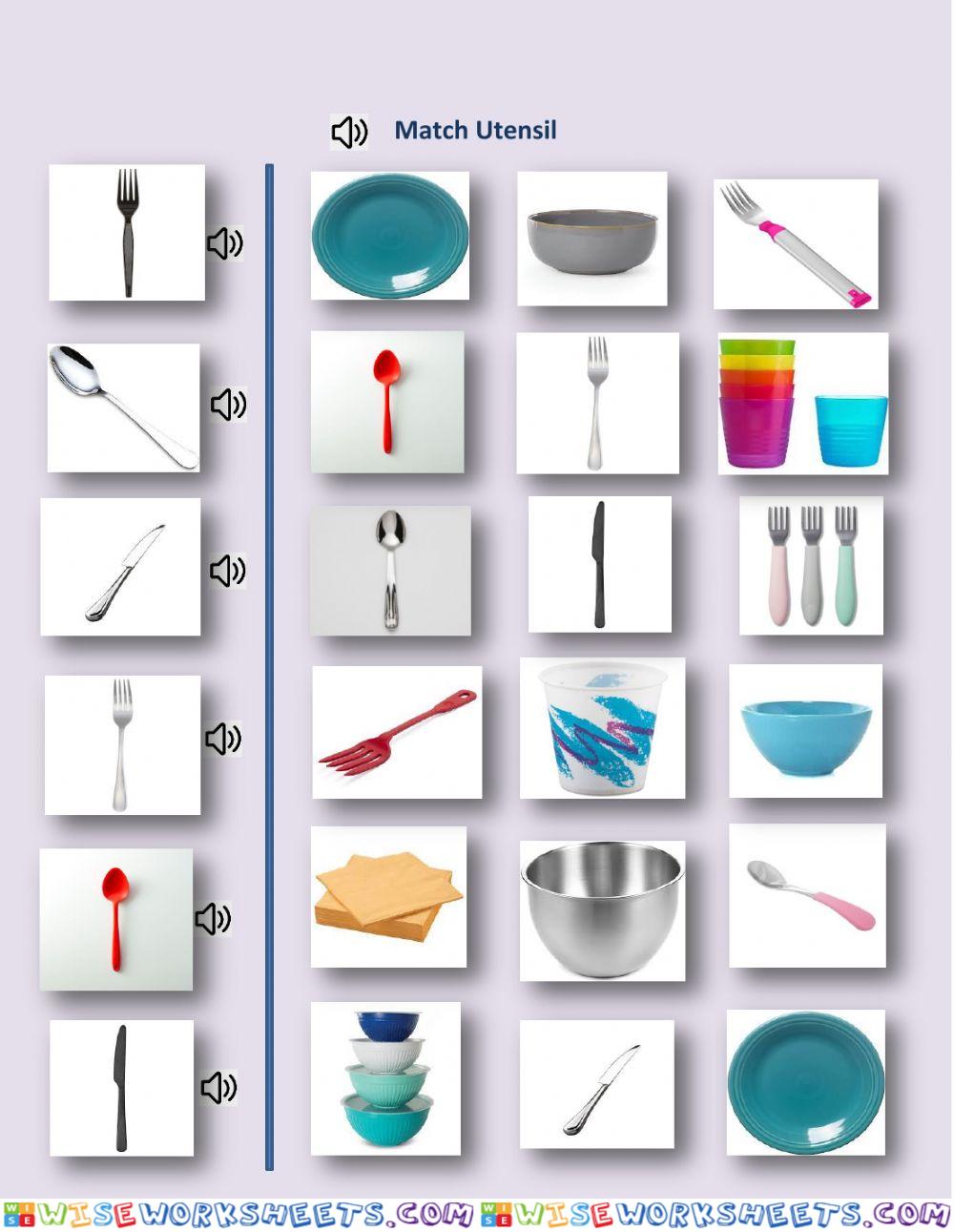 Match picture to object  -knife, fork, spoon - Dashly, ET,  NEO, LN, GG, DC (1.02)