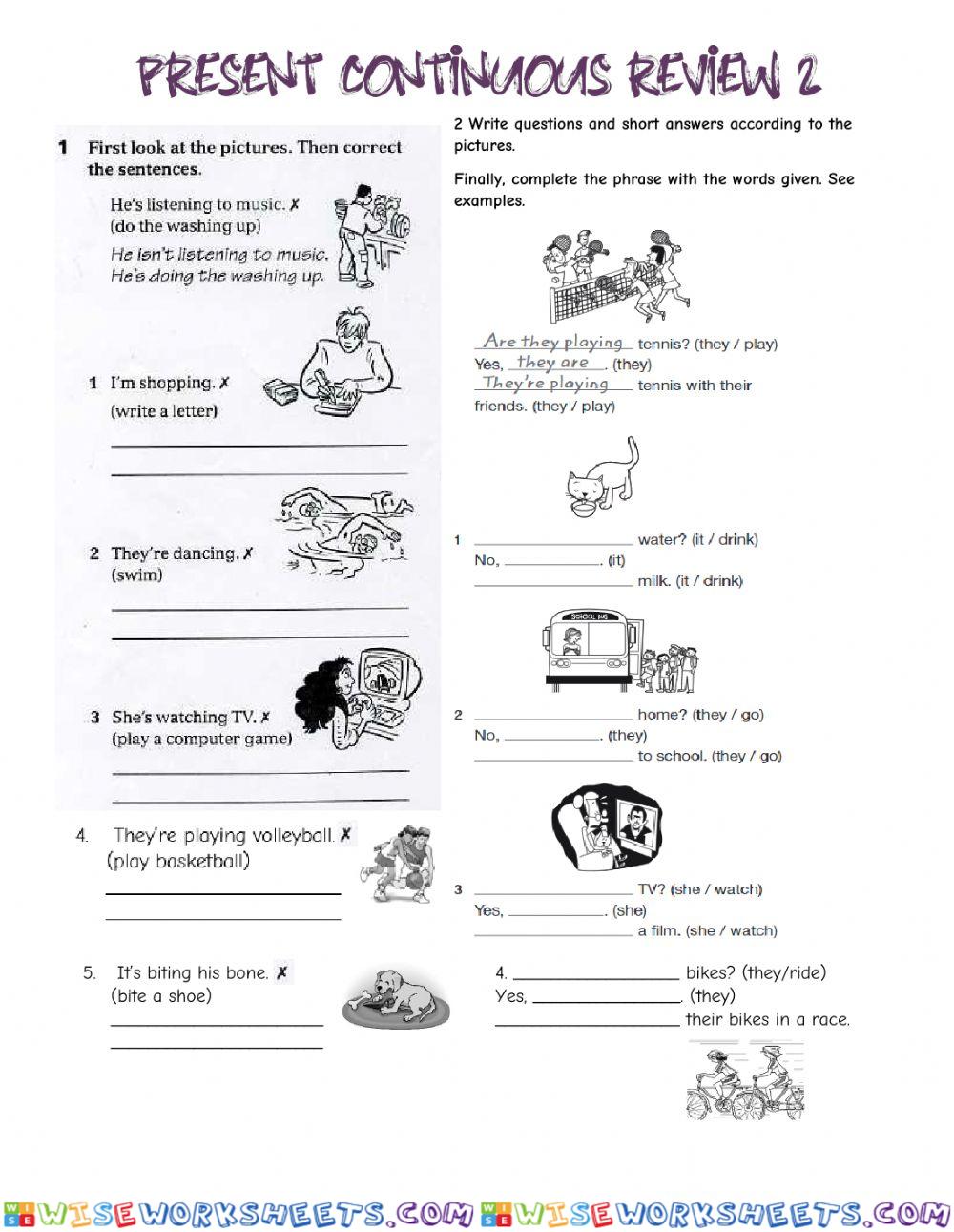 Present Continuous Review