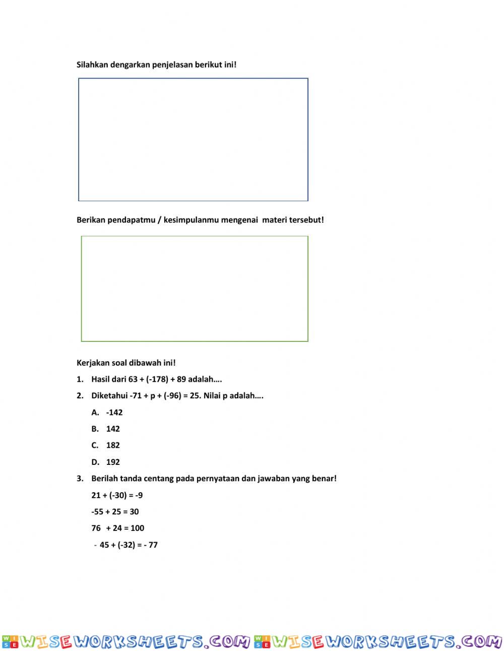 worksheet