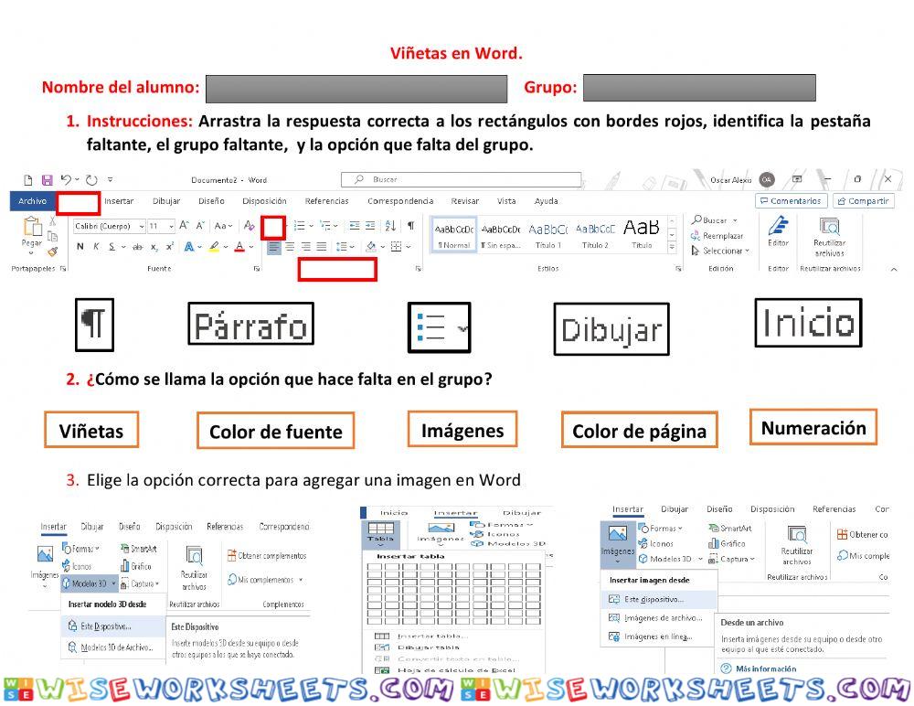 Viñetas en Word