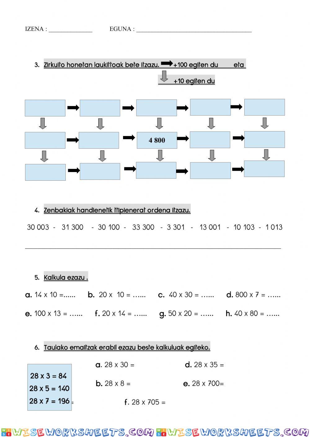 worksheet