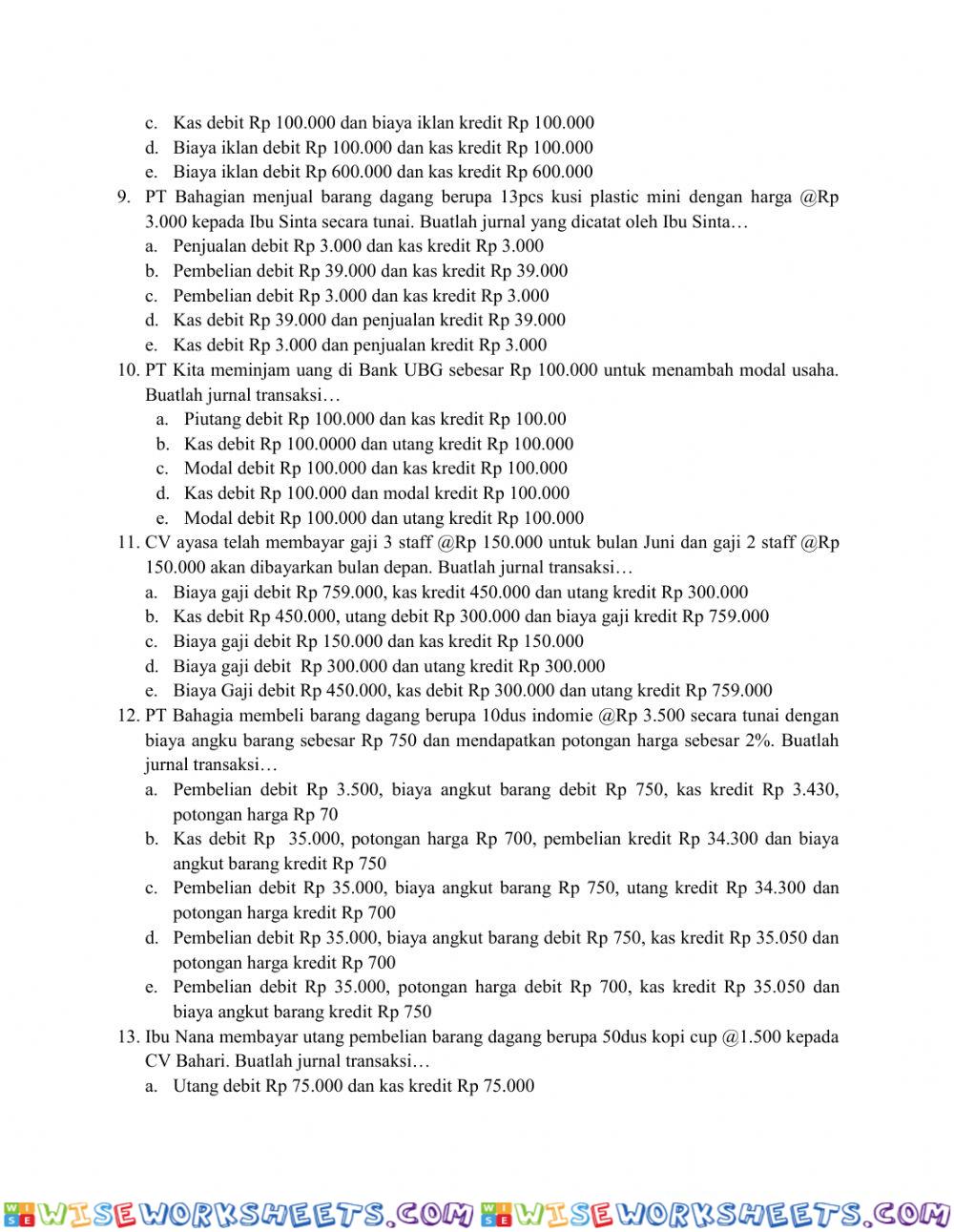 worksheet