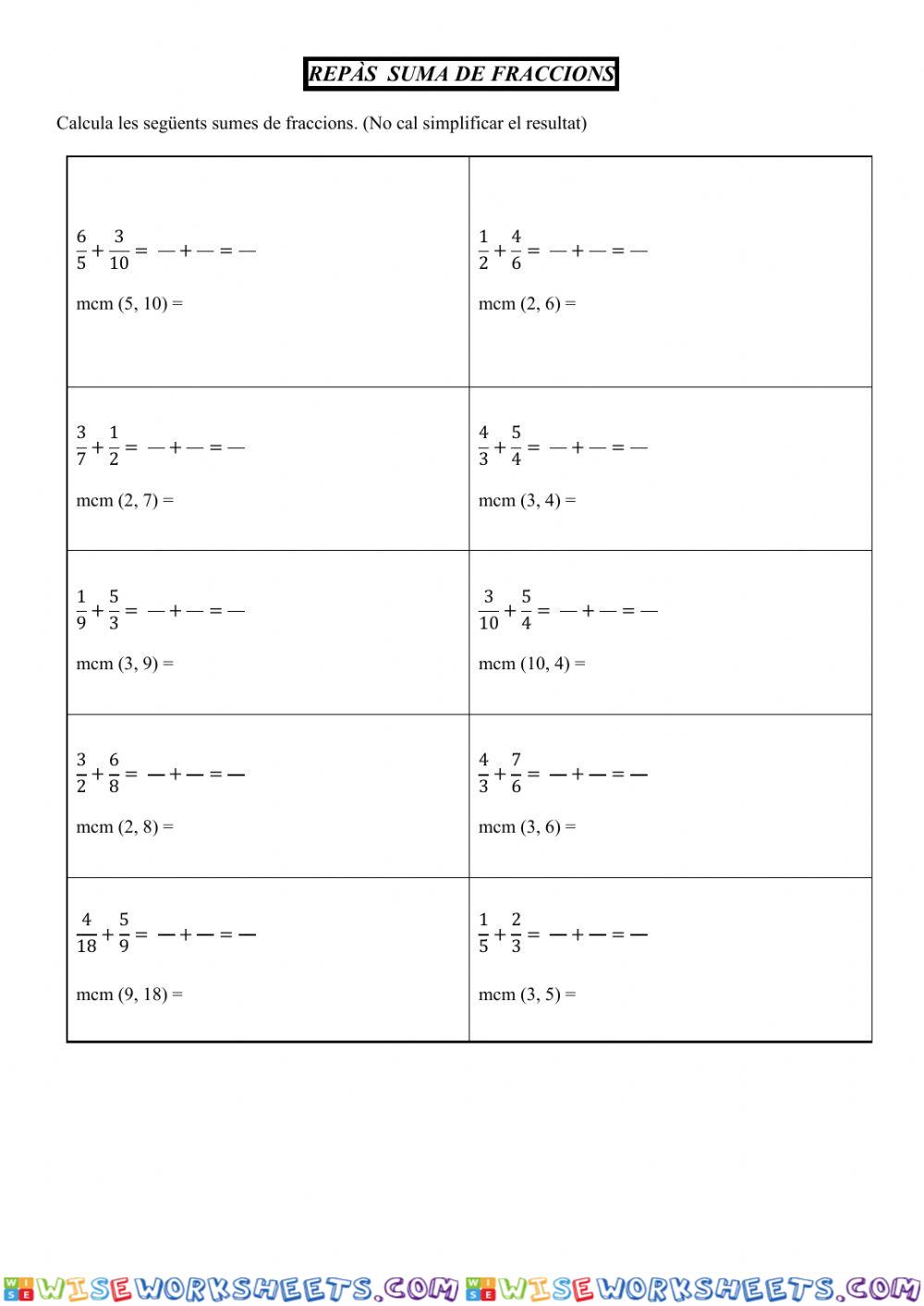 worksheet