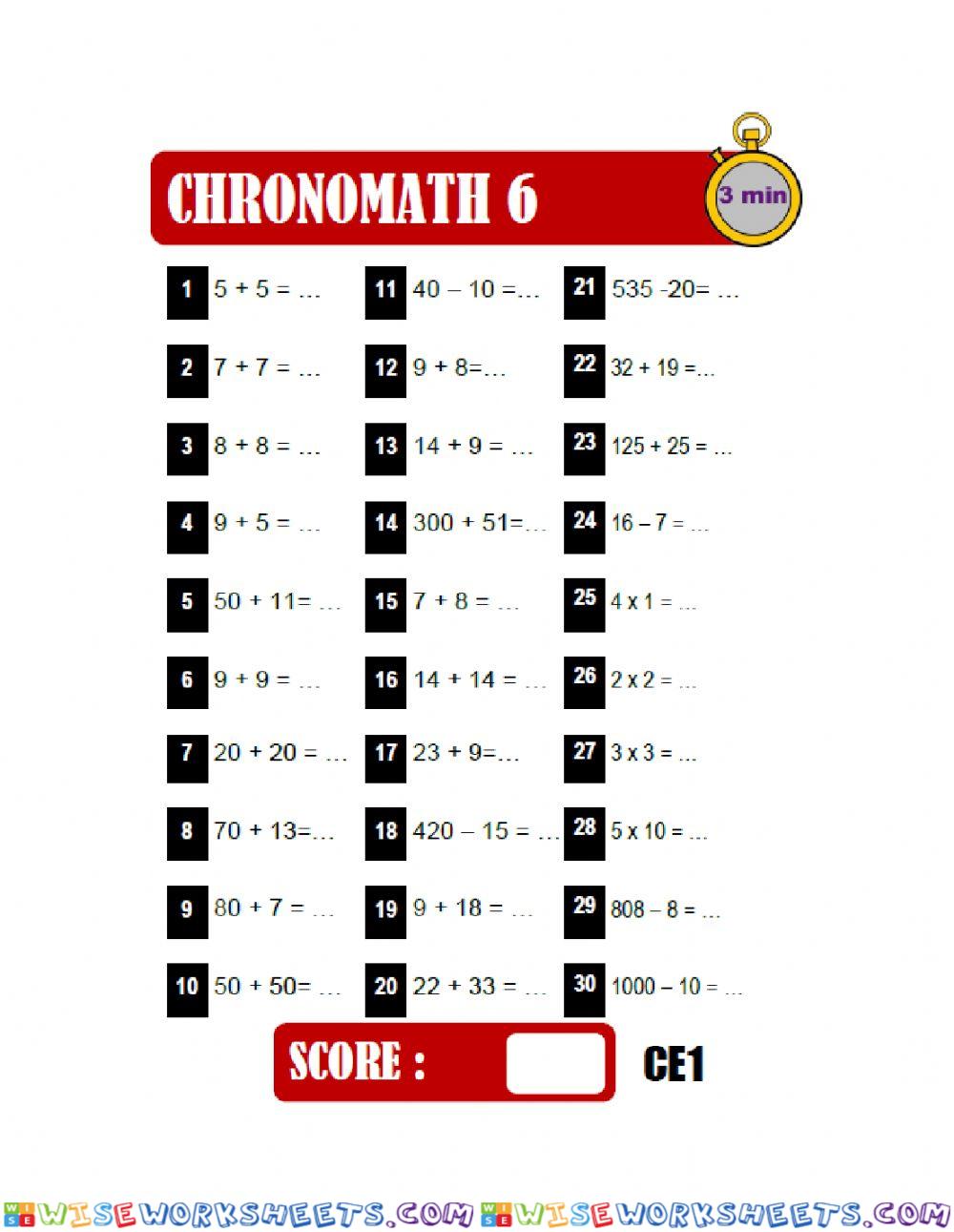 Chronomaths n°6