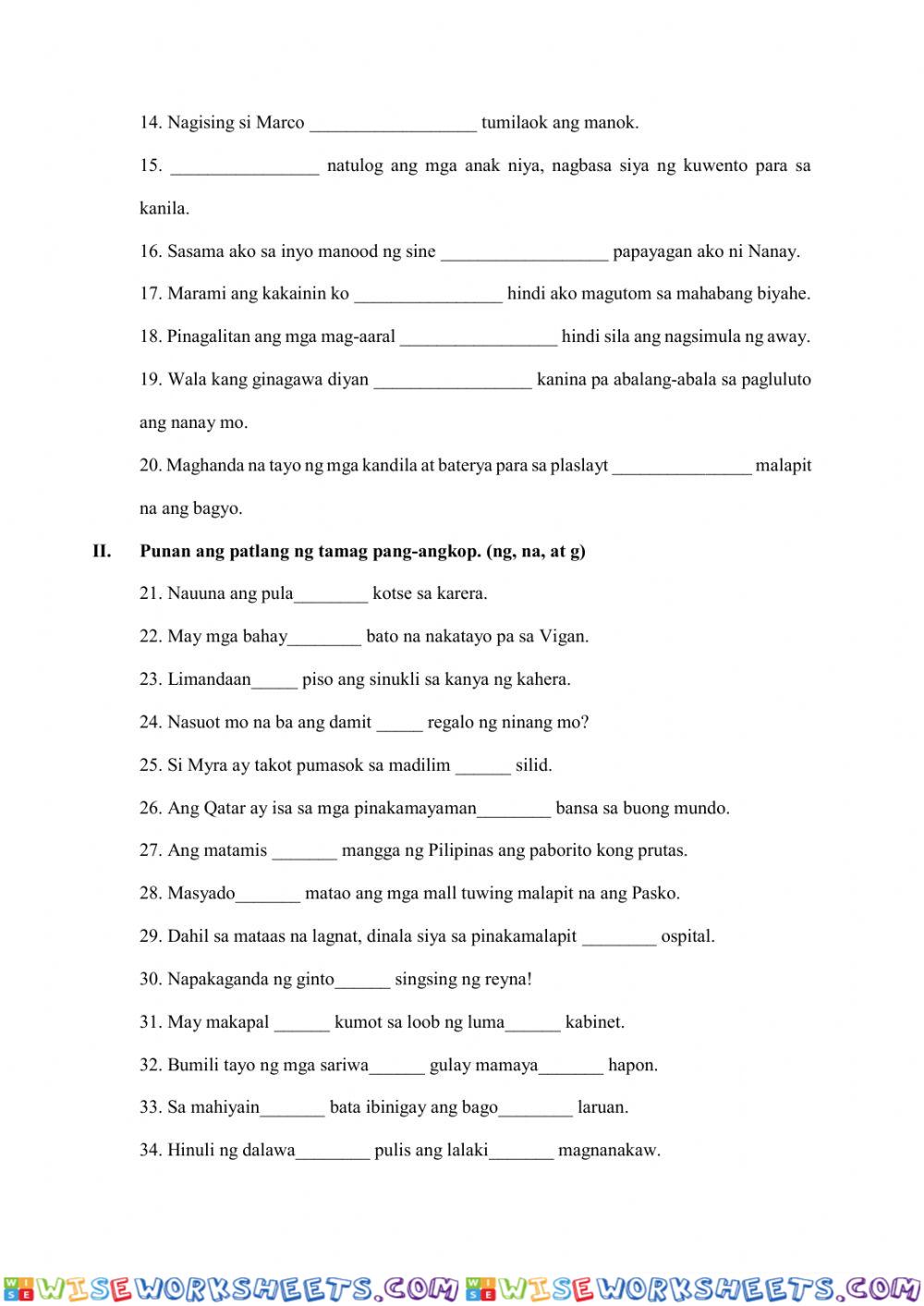 worksheet