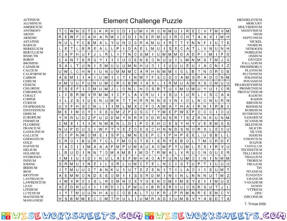 Element word search