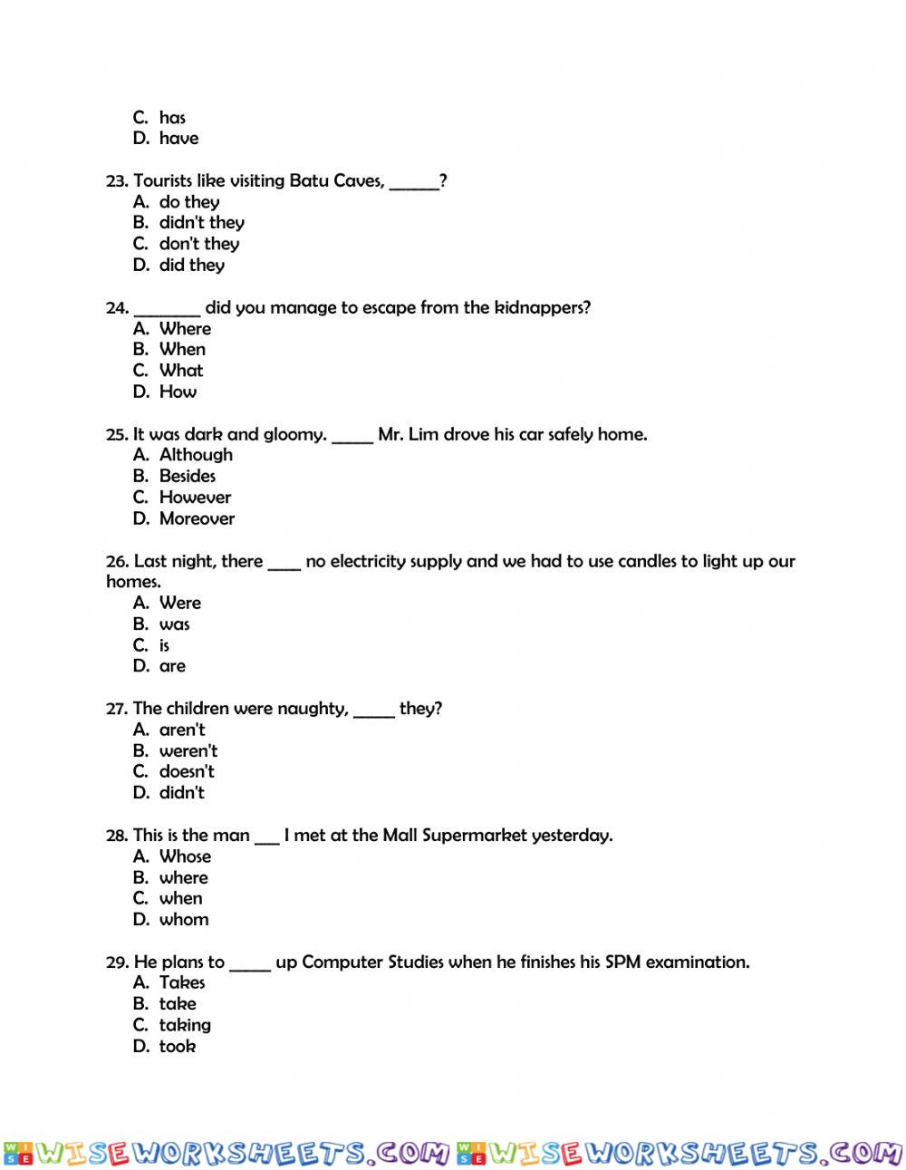 worksheet