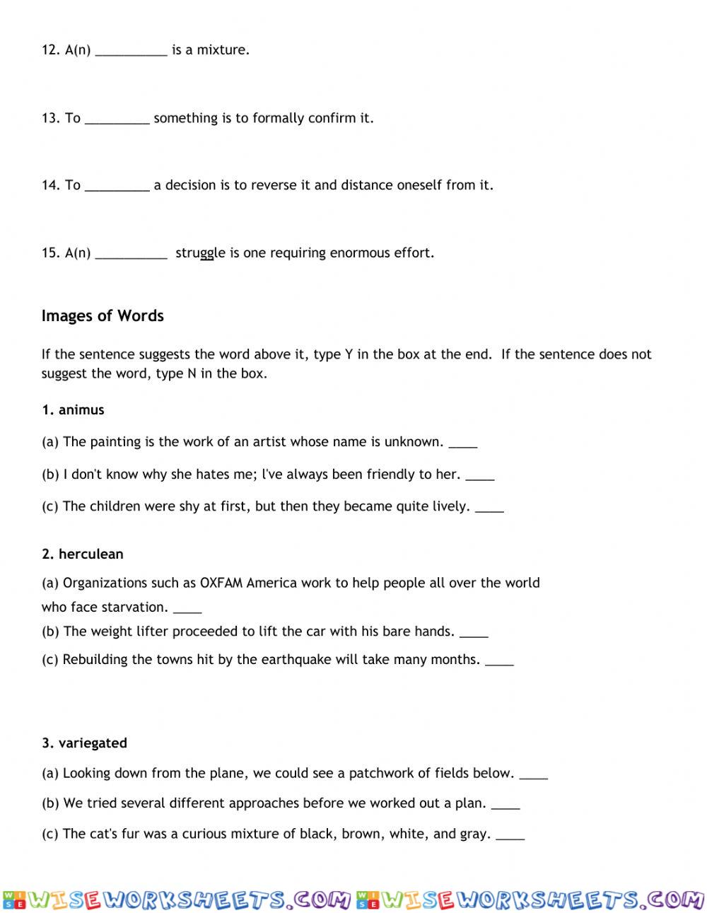 worksheet