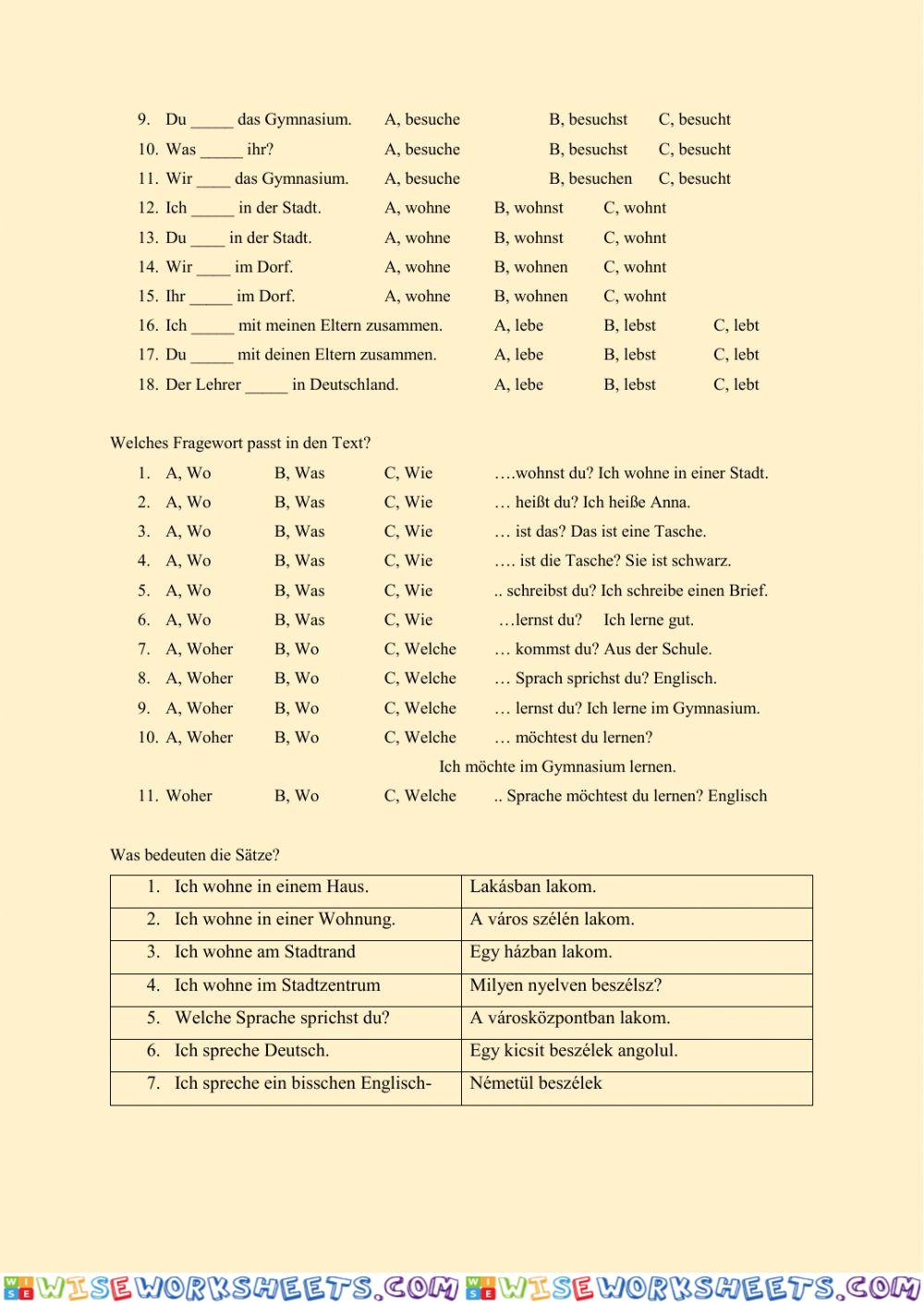 worksheet