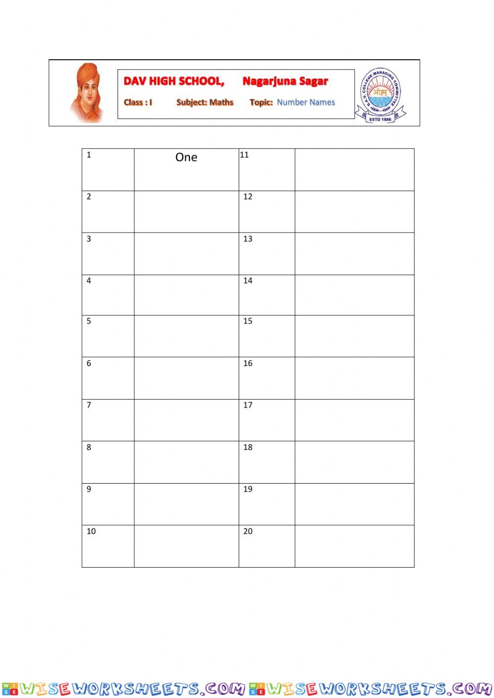 Worksheet