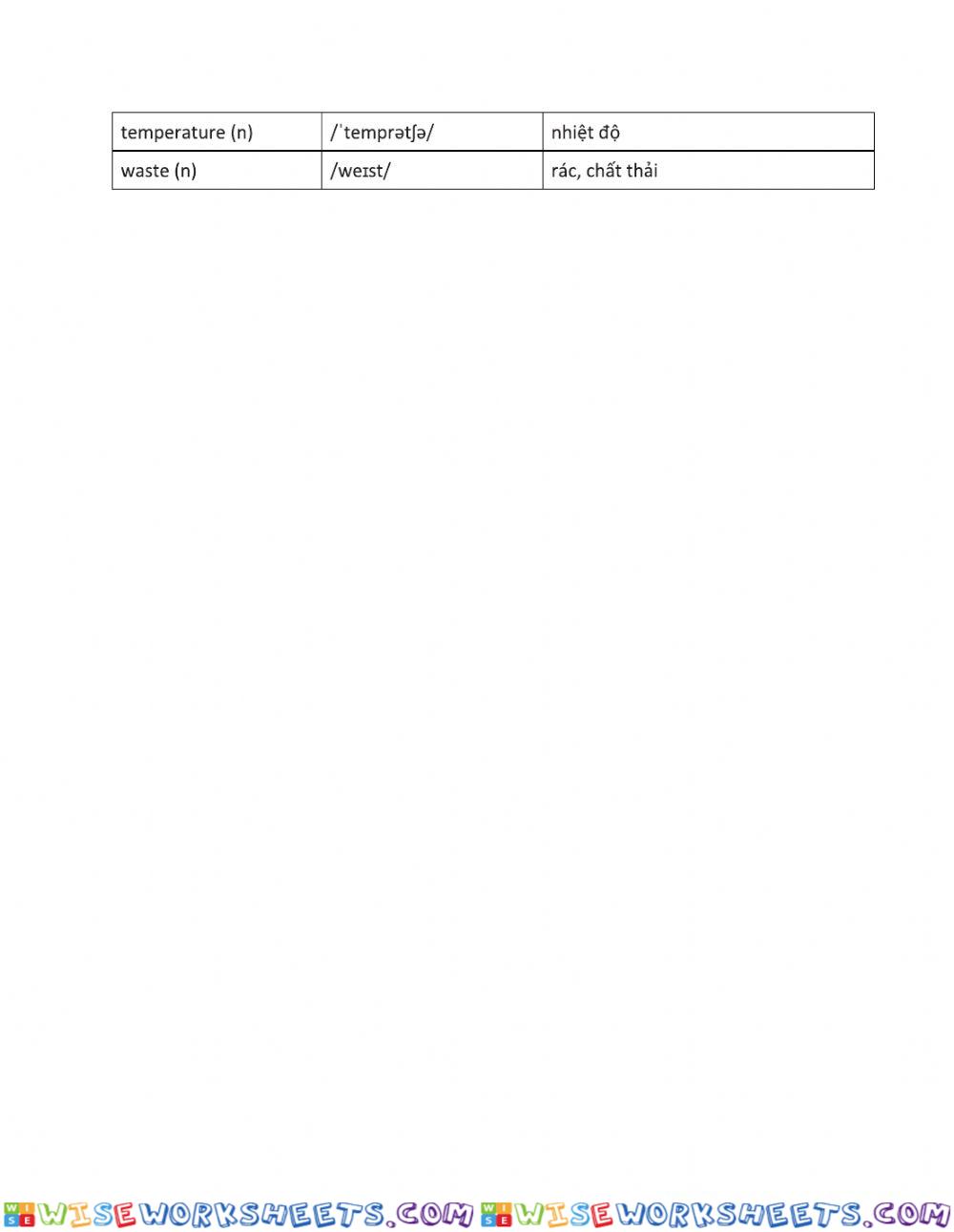 worksheet