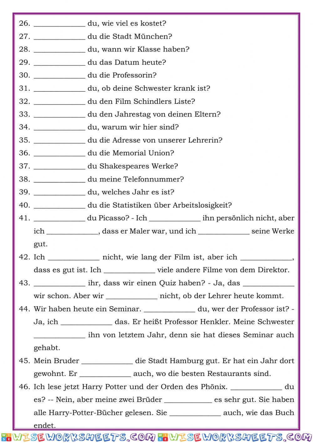 Wissen - kennen