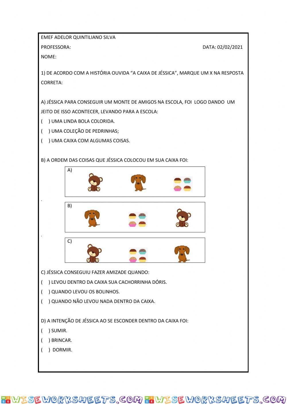 02-02-2021 atividades a caixa de jéssica