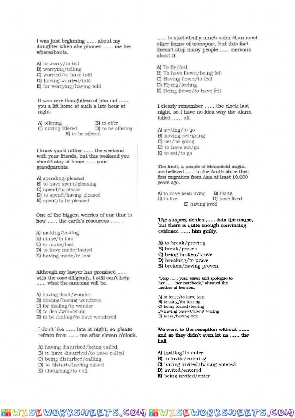 Gerund or Infınıtve