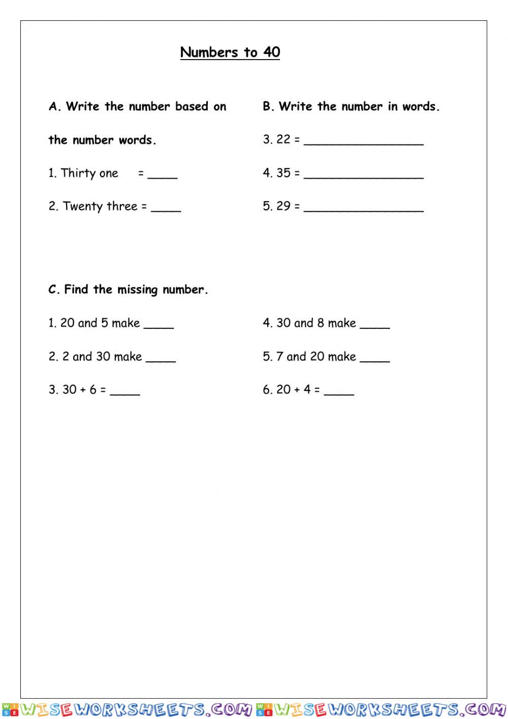 worksheet