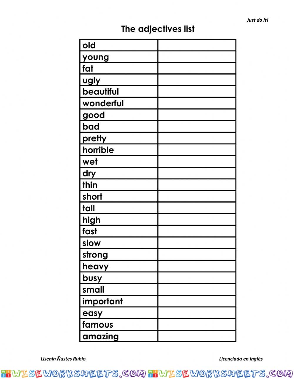 Adjectives