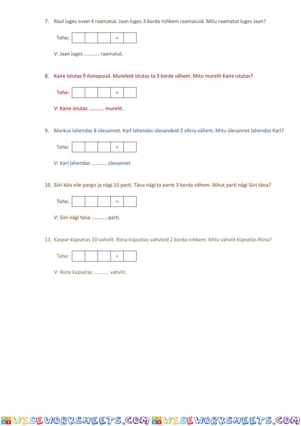 worksheet