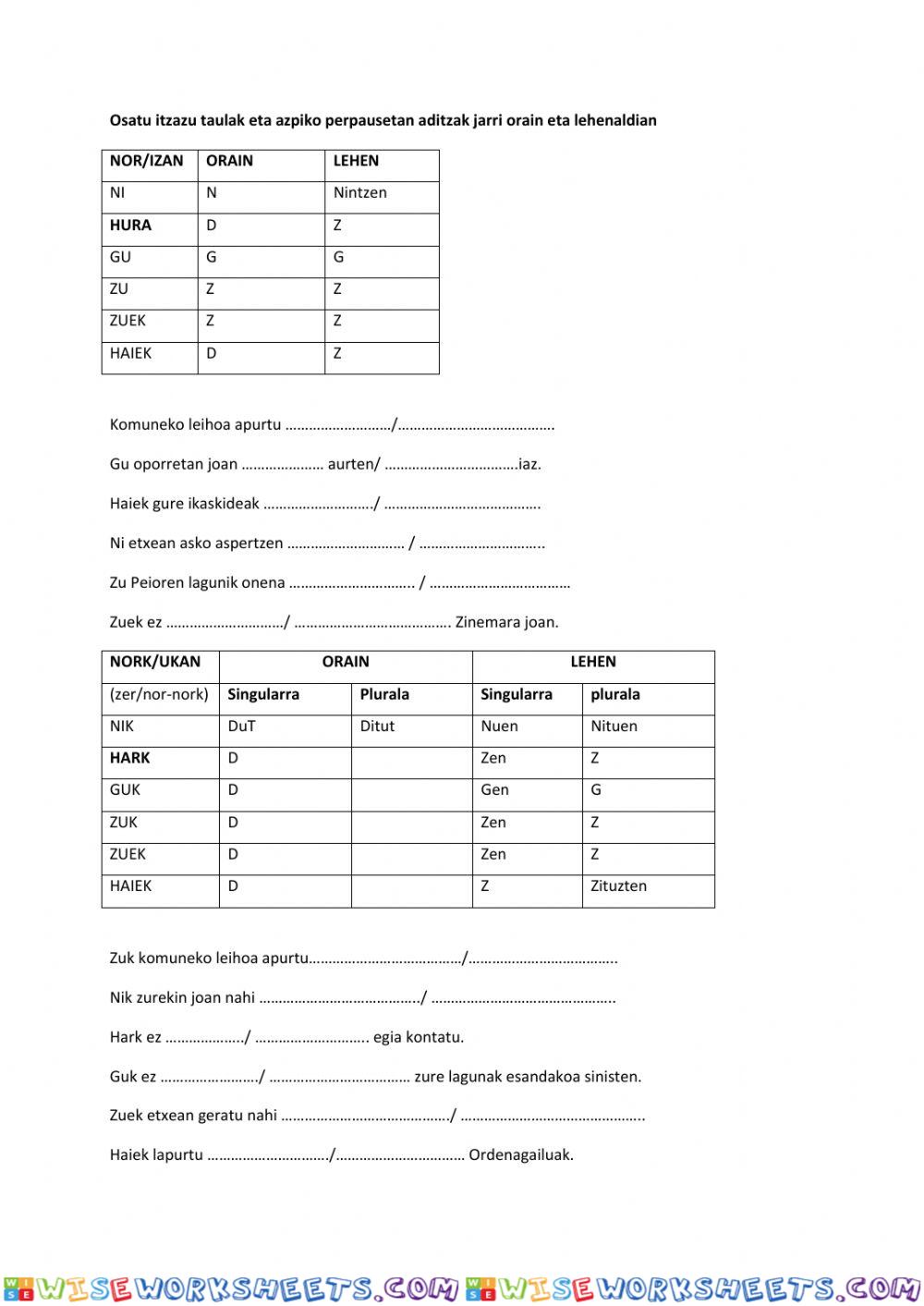 worksheet