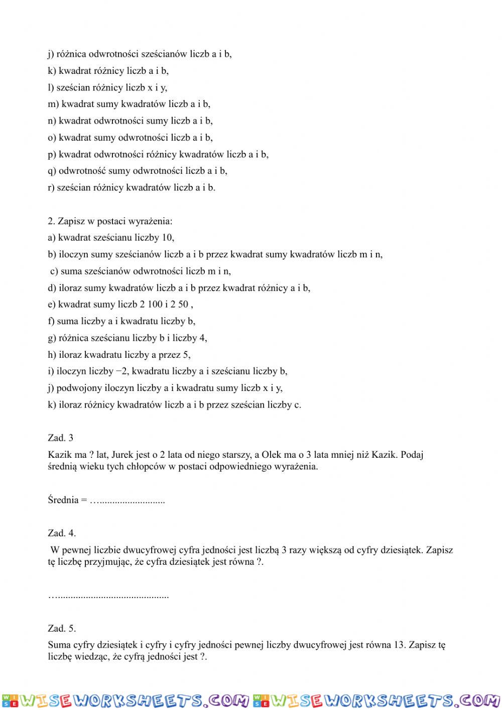 worksheet