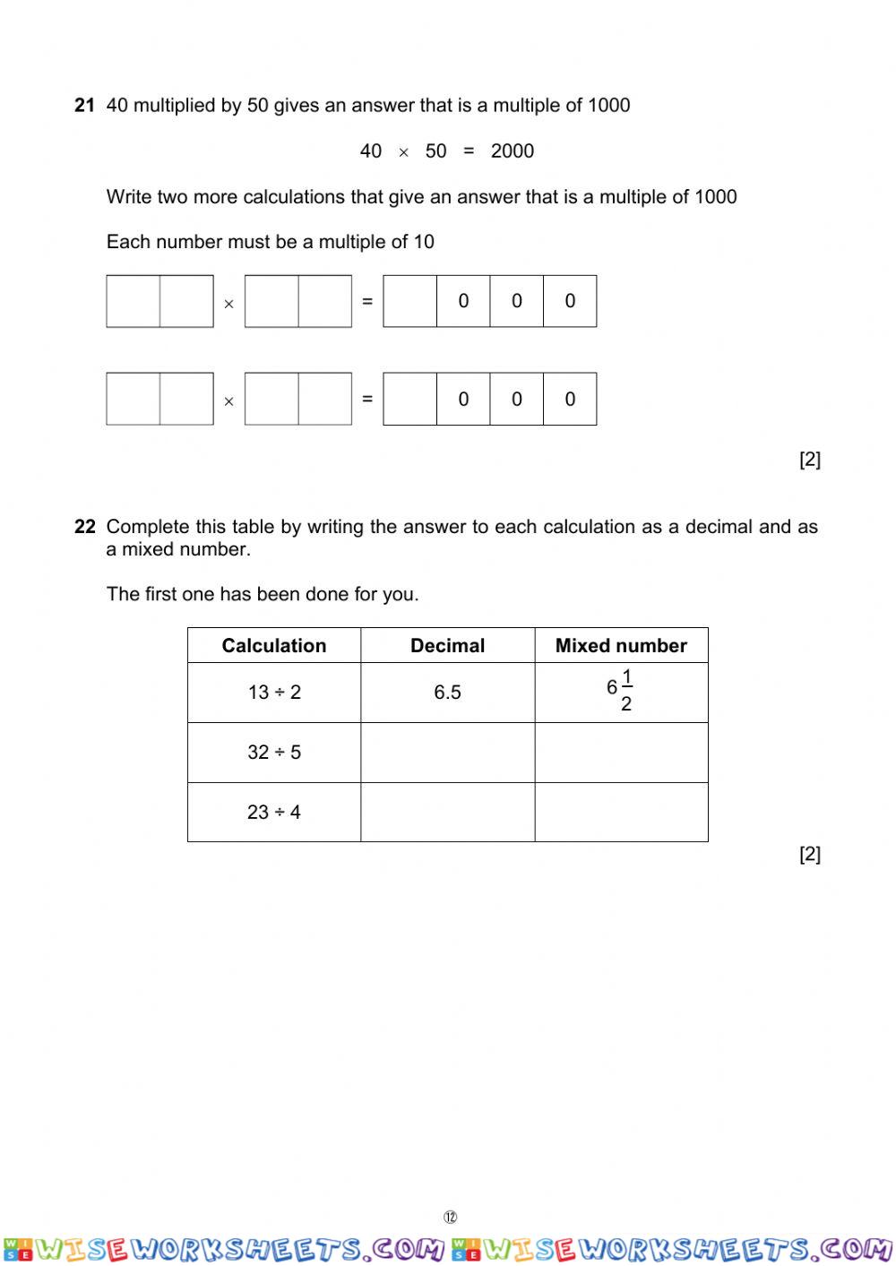 worksheet