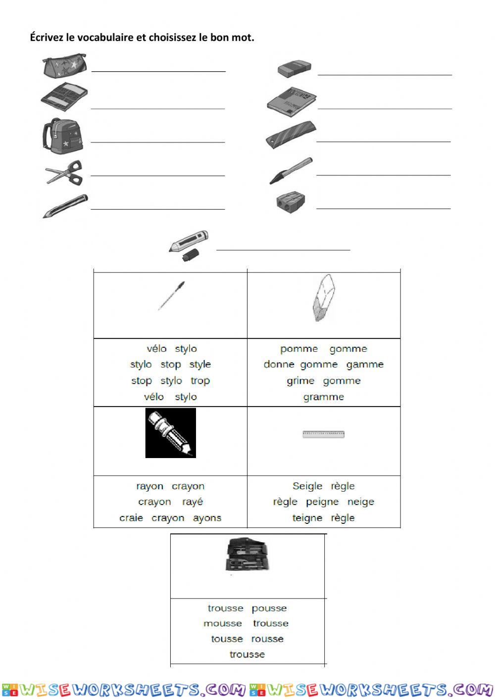 Fourniture scolaire