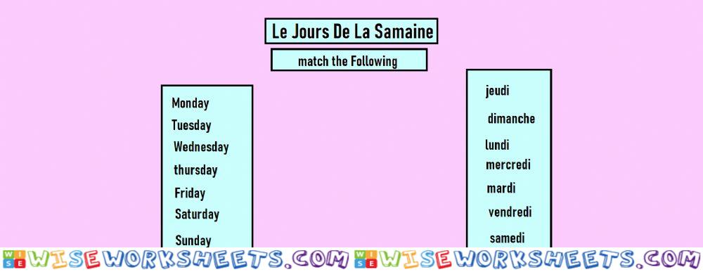 Les Jours De La Samaine