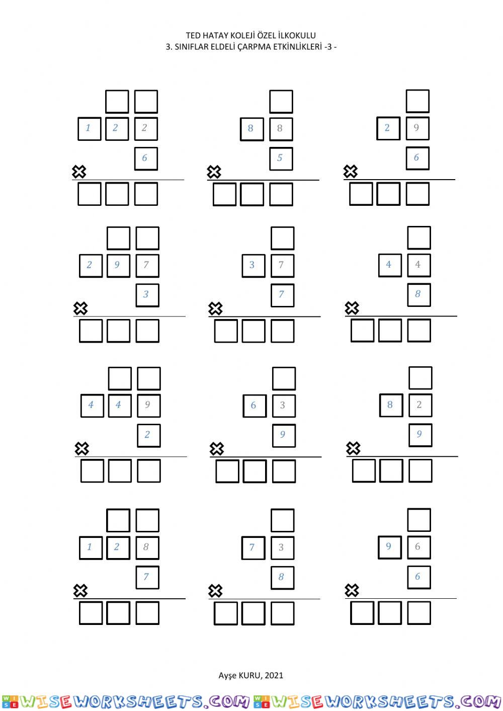 Çarpma i̇şlemi̇