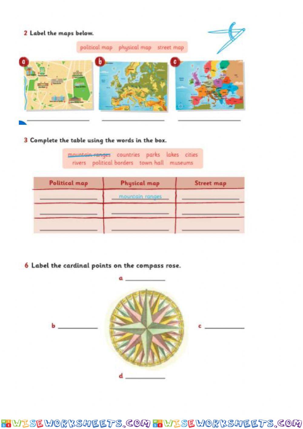 Maps - Physical, Political and Street maps